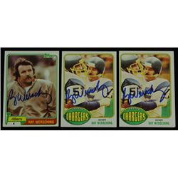 Lot of 3 Ray Wersching Signed Football Cards (GA)