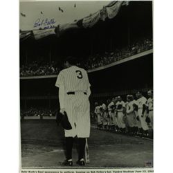 Bob Feller Signed Babe Ruth Farewell Speech 16x20 Photo: Inscribed "HOF 62" (AGA)