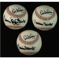 Lot of 3 Dennis Oil Can Boyd & Rich Gedman Signed Red Sox Logo Baseballs (PA LOA)