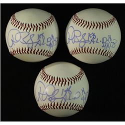 Lot of (3) Ron Blomberg Signed Baseballs: Inscribed "1st A.L D.H 4/6/73" (PA LOA)