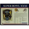 Image 1 : Super Bowl XXXI Patch With 12x9 Scorecard: Packers vs. Patriots