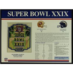 Super Bowl XXXI Patch With 12x9 Scorecard: Packers vs. Patriots
