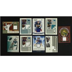 Lot of (9) Football Game-Used Insert Cards: Kurt Warner, Brett Favre, Donovan McNabb