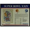 Image 1 : Super Bowl XXIV Patch With 12x9 Scorecard: 49ers vs. Broncos