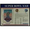 Image 1 : Super Bowl XXII Patch With 12x9 Scorecard: Redskins vs. Broncos