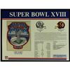 Image 1 : Super Bowl XVIII Patch With 12x9 Scorecard: Raiders vs. Redskins