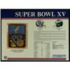 Image 1 : Super Bowl XV Patch With 12x9 Scorecard: Raiders vs. Eagles