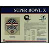 Image 1 : Super Bowl X Patch With 12x9 Scorecard: Steelers vs. Cowboys