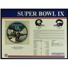 Image 1 : Super Bowl IX Patch With 12x9 Scorecard: Steelers vs. Vikings