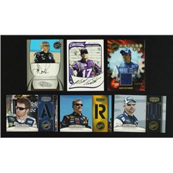 Lot of (6) NASCAR Race-Used & Autographed Inserts: Dale Earnhardt Jr, Matt Kenseth, Jeff Burton
