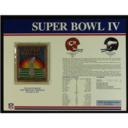 Super Bowl IV Patch With 12x9 Scorecard: Chiefs vs. Vikings
