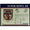Image 1 : Super Bowl III Patch With 12x9 Scorecard: Jets vs. Colts