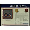 Image 1 : Super Bowl I Patch With 12x9 Scorecard: Packers vs. Chiefs