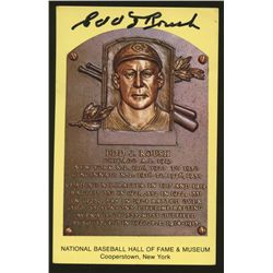 Edd Roush Signed Gold HOF Postcard (AR COA)