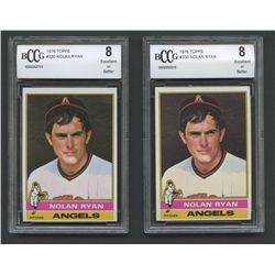 Lot of (2) 1976 Topps #330 Nolan Ryan: Both Graded Beckett BCCG 8