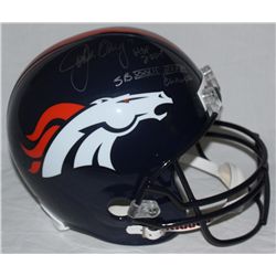 John Elway Signed Full-Size Broncos Helmet: Multiple Inscriptions (Elway Hologram)