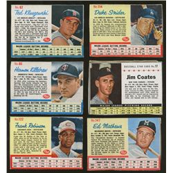 Lot of (10) Vintage 1961-62 Post Baseball Cards with Drysdale, Snider, Mathews, Killebrew