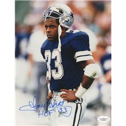 Tony Dorsett Signed Cowboys 8x10 Photo: Inscribed "HOF" (JSA COA)