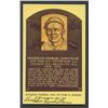 Image 1 : Freddie Lindstrom Signed Gold HOF Postcard (JSA COA)