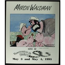 Popeye 17x21 Lithograph Hand-Signed by Myron Waldman (PA LOA)