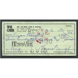 Sammy Baugh Original Signed Check (PA LOA)