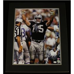 Howie Long Signed Raiders 20x24 Custom Matted Display (JSA COA)