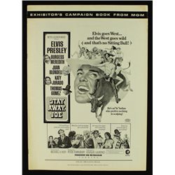Elvis Presley Vintage 1968 "Stay Away, Joe" Exhibitor's Campaign Book from MGM