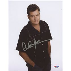 Charlie Sheen Signed 8x10 Photo: "2 and a Half Men" (PSA COA)