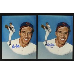 Lot of (2) Bob Feller Signed Indians 8x10 Photos: Inscribed "HOF 61" (PA LOA)