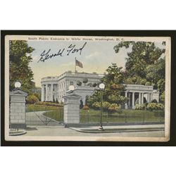 Gerald Ford Signed Postcard (GA COA)