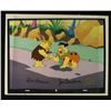 Image 1 : The Flintstones Original Animation Production Cel Signed by Bill Hanna & Joseph Barbera (WB LOA)