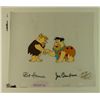 Image 2 : The Flintstones Original Animation Production Cel Signed by Bill Hanna & Joseph Barbera (WB LOA)