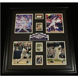 Custom Framed 40/40 Club Display With Autographed Inserts of Bonds, Rodriguez, Soriano, Canseco
