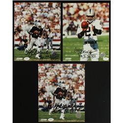 Lot of (3) Cliff Branch Signed Raiders 8x10 Photos: Inscribed "SB XI, XV, XVIII" (JSA Hologram)