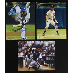 Lot of (3) Signed Baseball Photos: Steve Sax, CJ Wilson & Mike Scioscia (PA LOA)