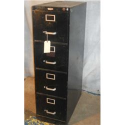 4 DRAWER BLACK 52" TALL FILING CABINET