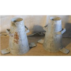 2 STEEL SLUMP CONES FOR TESTING CONCRETE