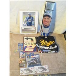 RUSTY WALLACE MEMORABILIA, KEY CHAINS, SUN VISOR,