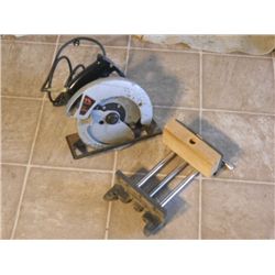 1 3/4 JC PENNY SKILL SAW AND A WOOD VISE