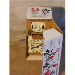 WHITE KIT-CAT CLOCK IN ITS ORIGINAL BOX