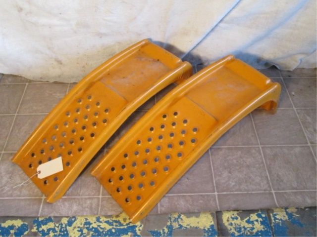 TWO ORANGE CAR RAMPS
