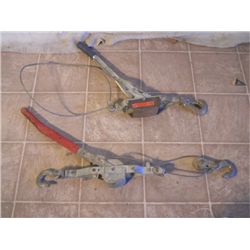 2 COME ALONGS, ONE HAS NO HOOK ON CABL