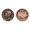 Image 1 : 1947 Maple Leaf. Specimen Set. Cent to Dollar. All PCGS graded. Cent. SP-64. Red-Brown. Cameo; 5 Cen