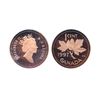 Image 2 : 1940. PCGS graded Mint State-64. Red. 90% luster; 1997. PCGS graded PROOF-68. Red. Deep Cameo; 2002.