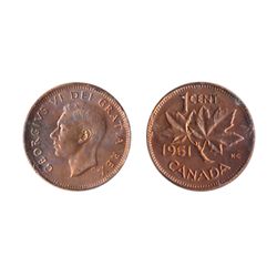 1951. ICCS Mint State-64. Red. Full Red. Lot of five (5) coins.