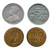 Image 1 : 1955. No Shoulder Fold. ICCS Fine-12; FIVE CENTS. 1925. PCGS graded Very Fine-20. Lot of two (2) ‘ke