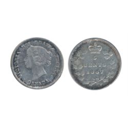 1887. 7 over 7 variety. ICCS Very Fine-20; 1892. Obverse port. #2. ICCS Extra Fine-40. Lot of two (2