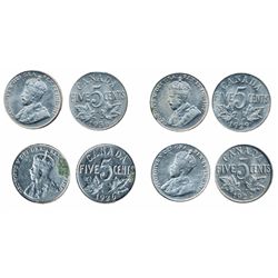 1922. Near variety. ICCS AU-50; 1926, Near 6. ICCS EF-40, (light rim corrosion); 1929, Far. ICCS AU-