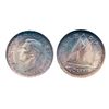 Image 1 : 1937. NGC graded Mint State-66. Outstanding blue and gold toning over terrific satin fields. A Gem.
