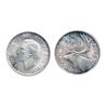 Image 2 : 1947. ICCS Mint State-63. Brilliant; 25 CENTS. 1943. ICCS Mint State-64. Lightly toned; 50 CENTS. 19